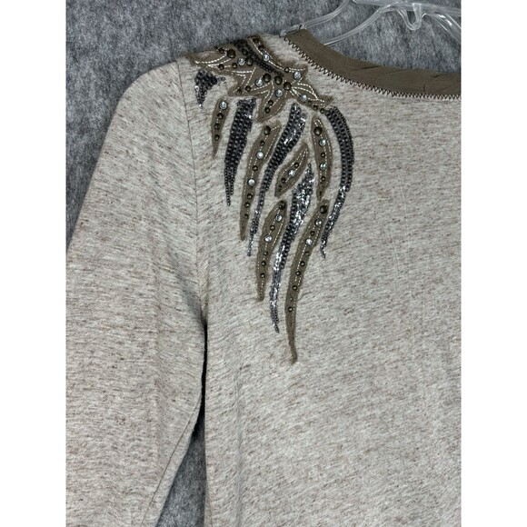 Miss Me Cardigan Sweater Angel Wings Embellished Sequins Beads Boho Y2K - Picture 6 of 12